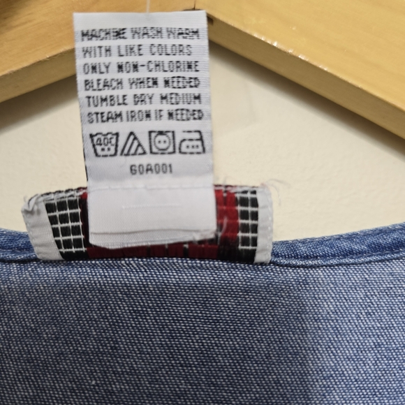 NWOT Vtg 90's Denim Maxi Dress Sz L Button Up Cotton Pockets Cottagecore Western - Picture 9 of 12